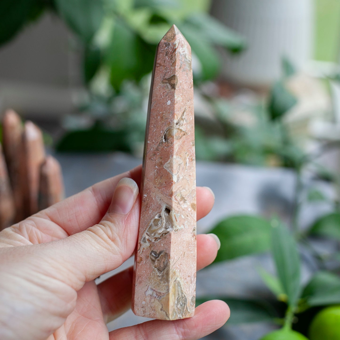 Pink Picasso Jasper Obelisk