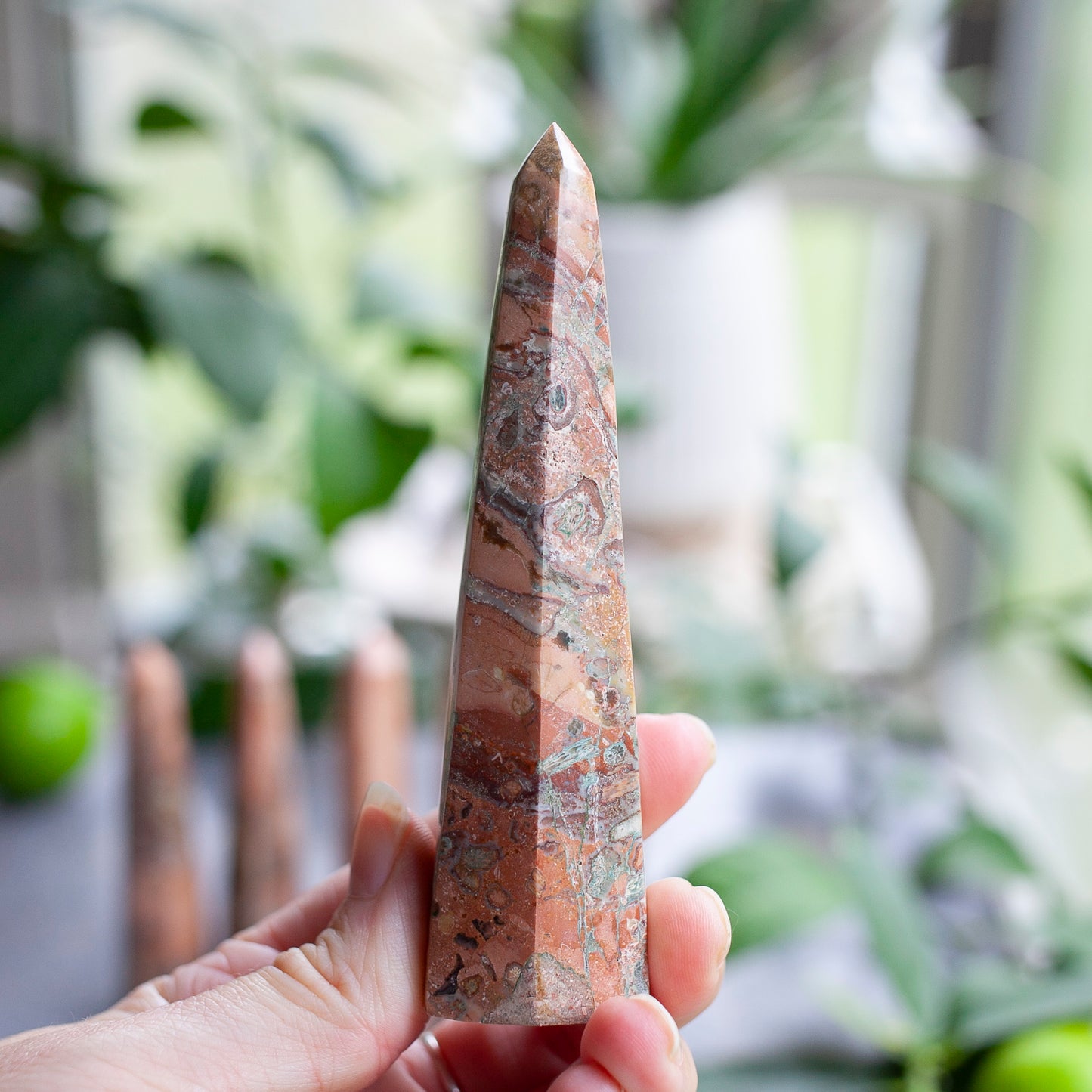 Pink Picasso Jasper Obelisk