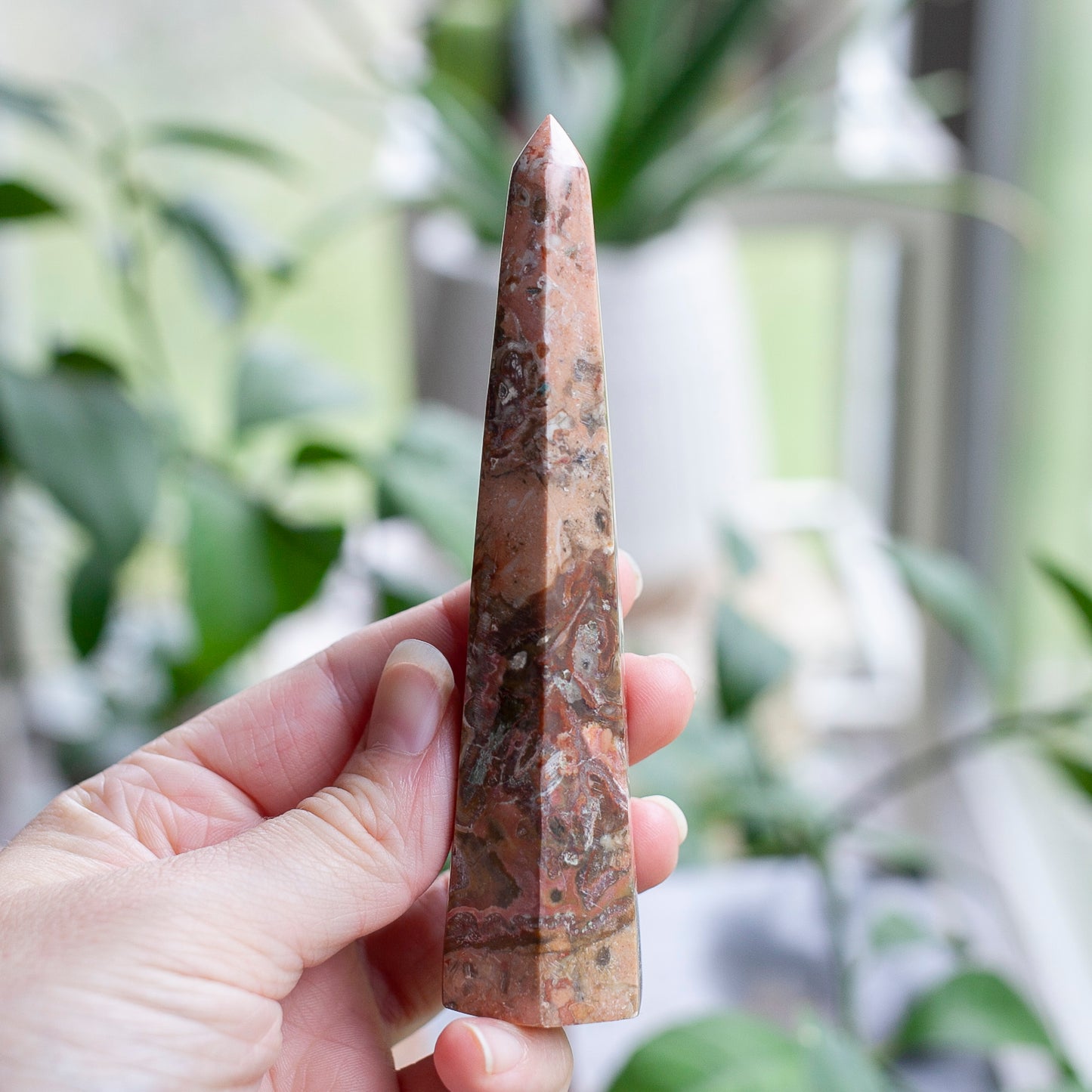 Pink Picasso Jasper Obelisk