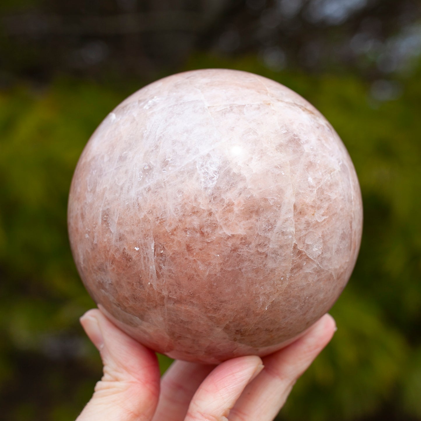 Strawberry Quartz Sphere, Blush Pink, 3.5in