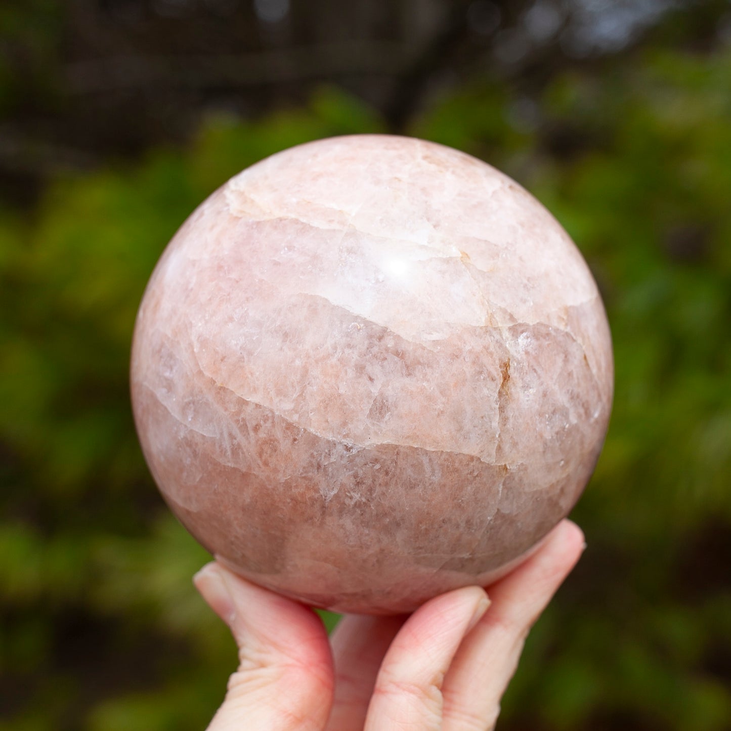Strawberry Quartz Sphere, Blush Pink, 3.5in