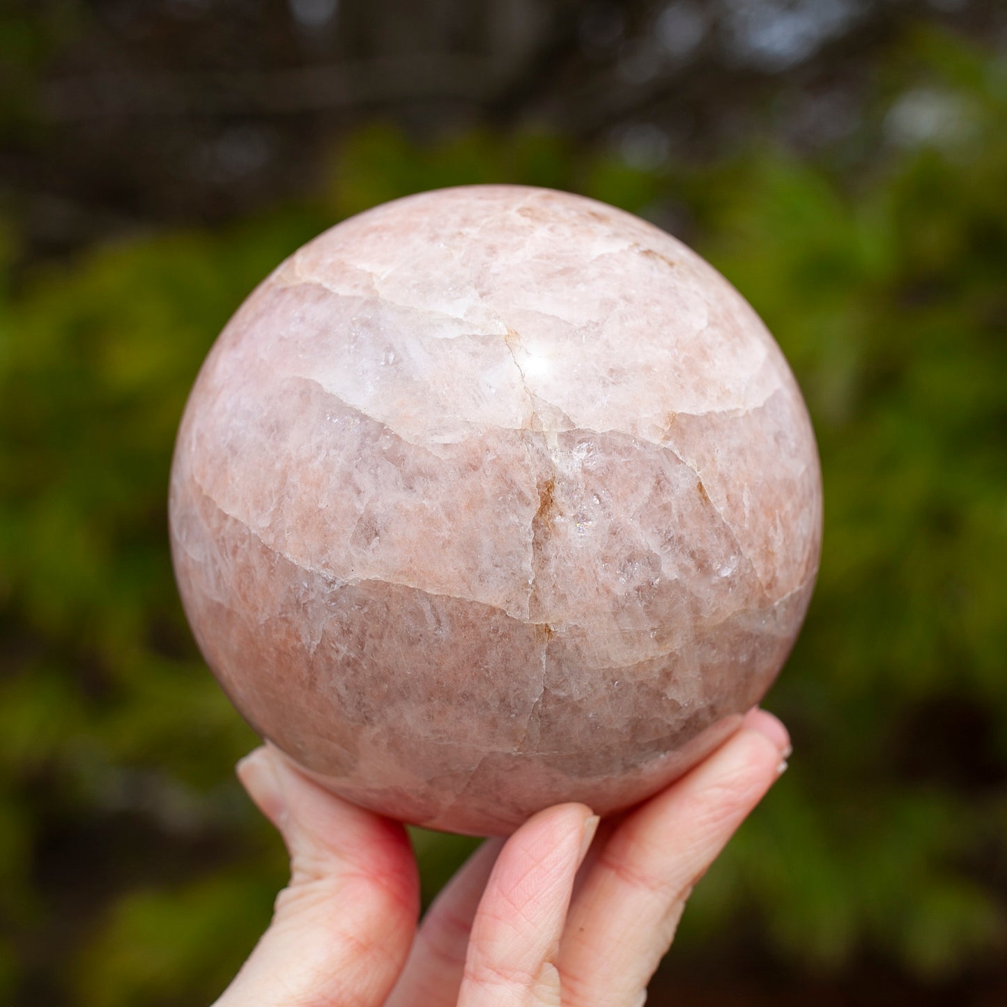 Strawberry Quartz Sphere, Blush Pink, 3.5in