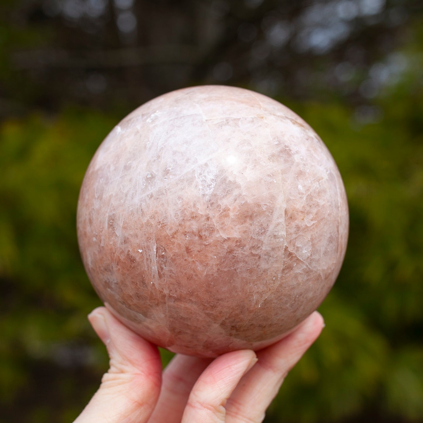 Strawberry Quartz Sphere, Blush Pink, 3.5in