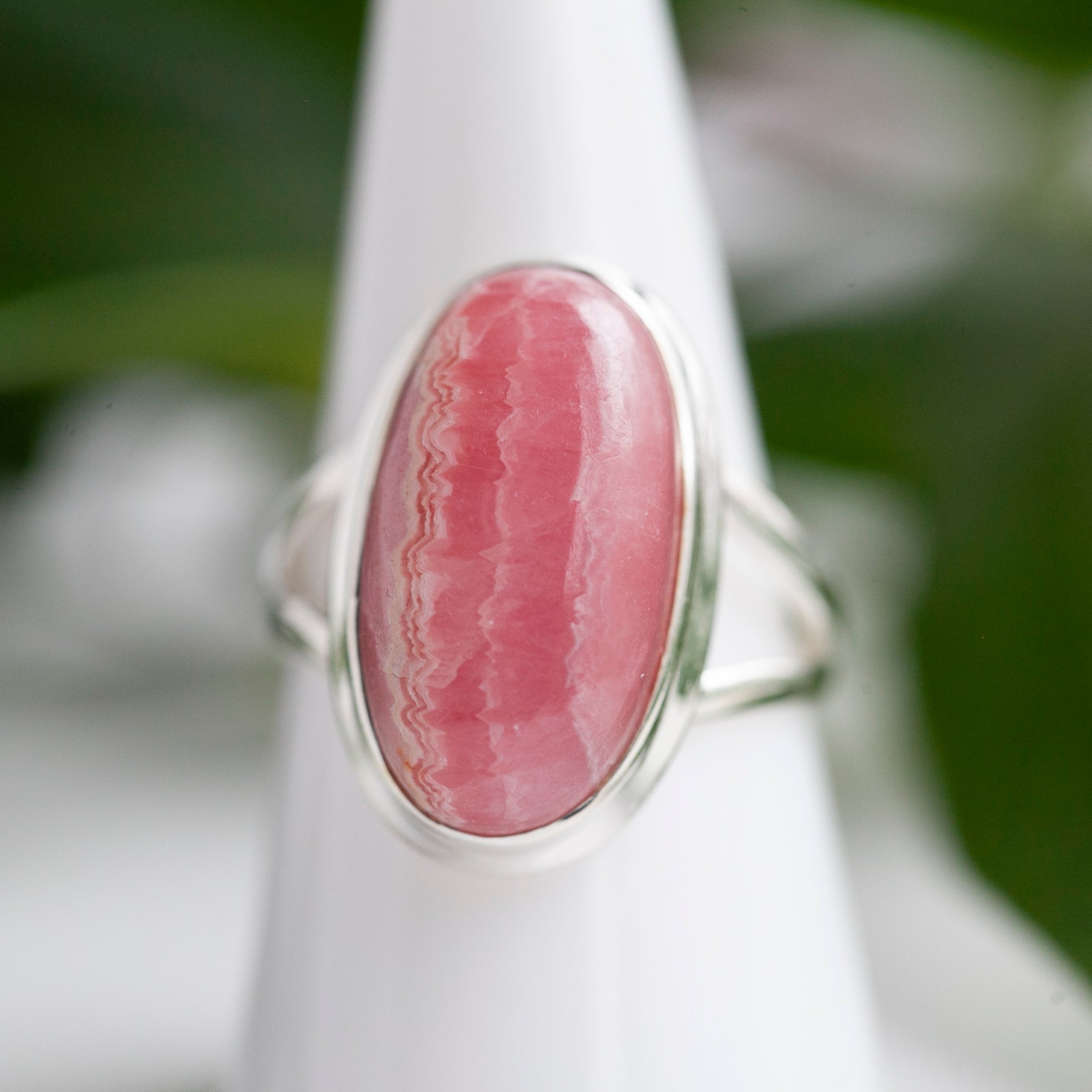 Native American Sterling Rectangle Rhodochrosite store Bar Ring Size 10 For Women