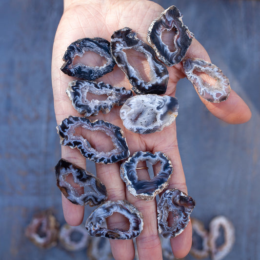 Agate Slice, Natural Druzy Agate, 1in - 1.5in Ring