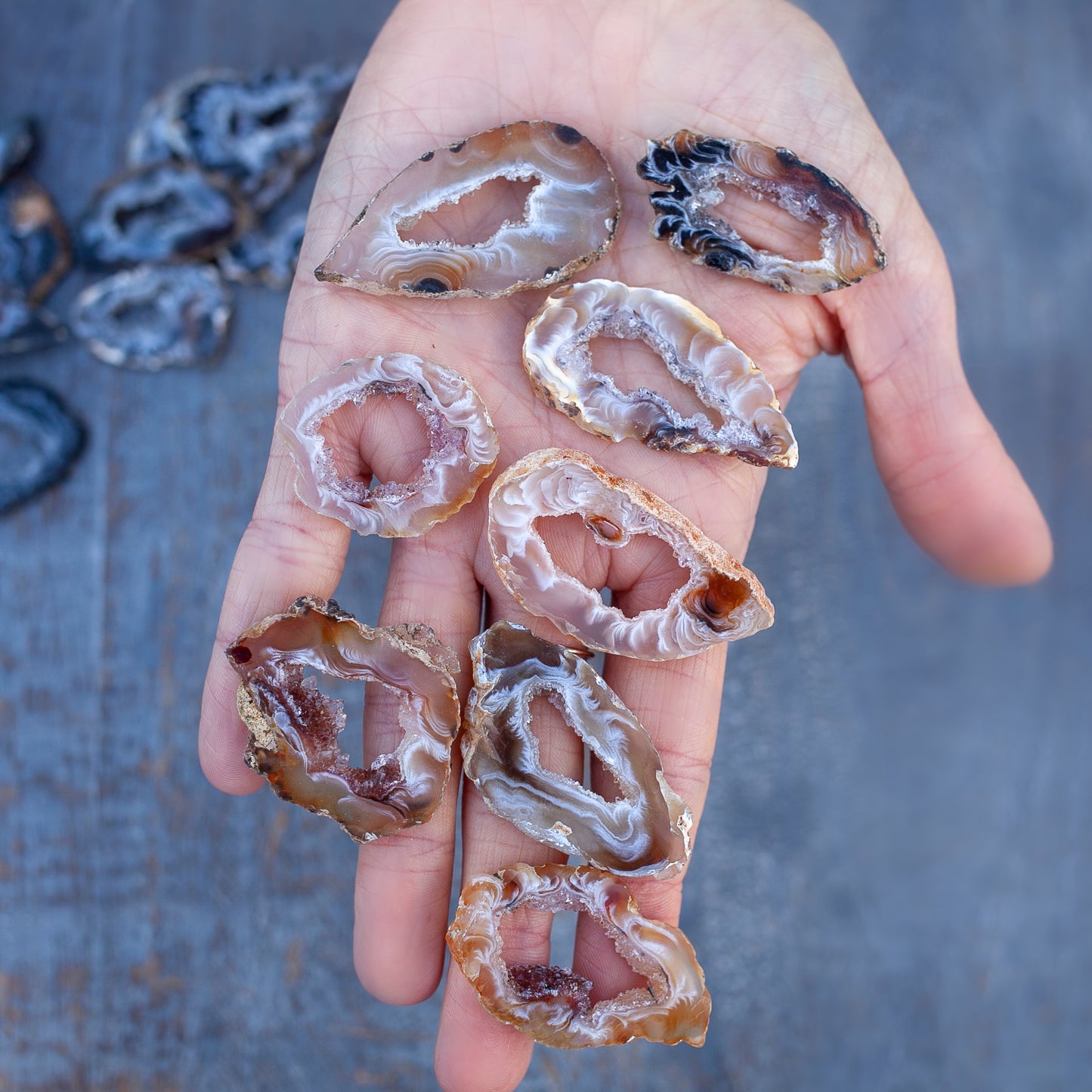 Agate Slice, Natural Druzy Agate, 1in - 1.5in Ring