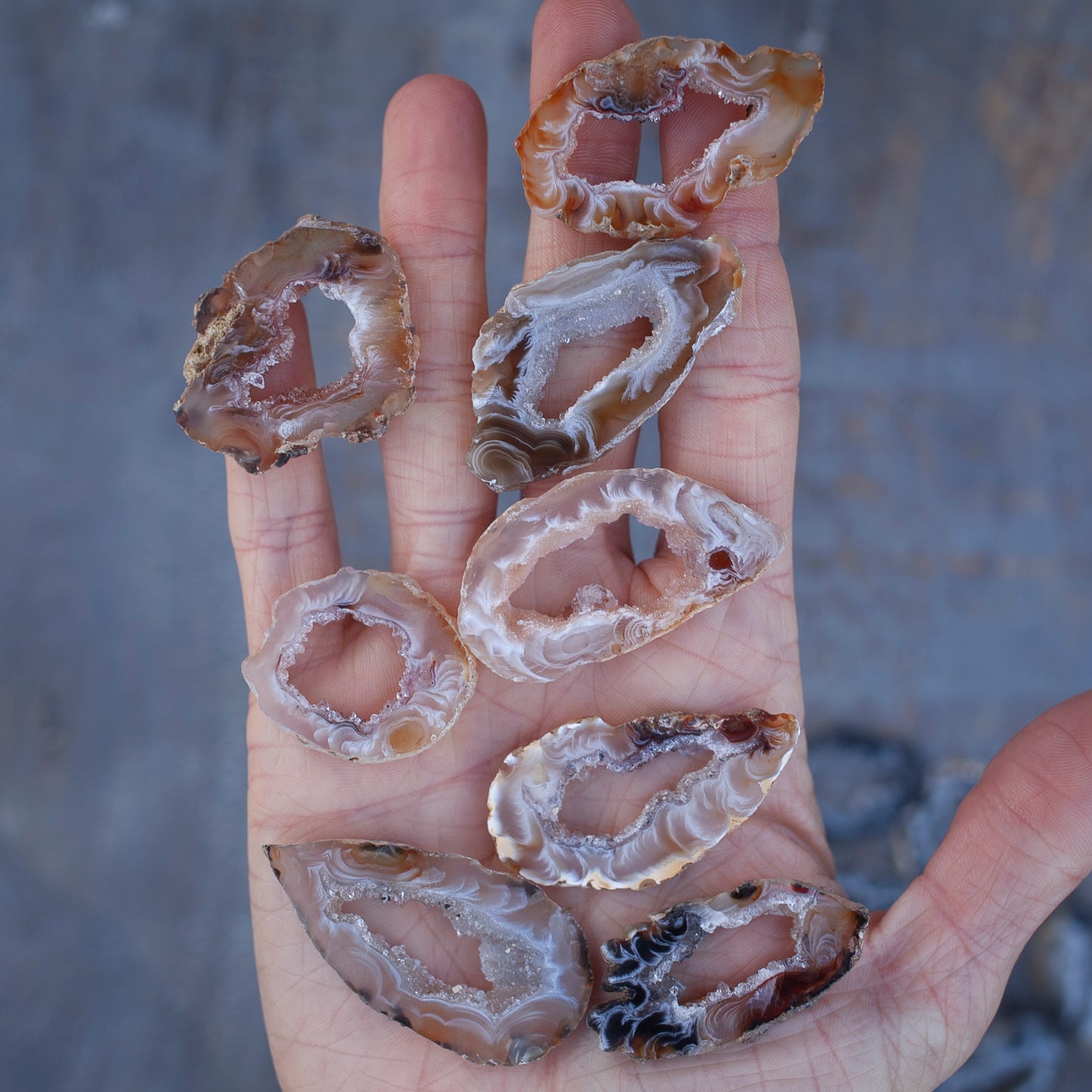 Agate Slice, Natural Druzy Agate, 1in - 1.5in Ring