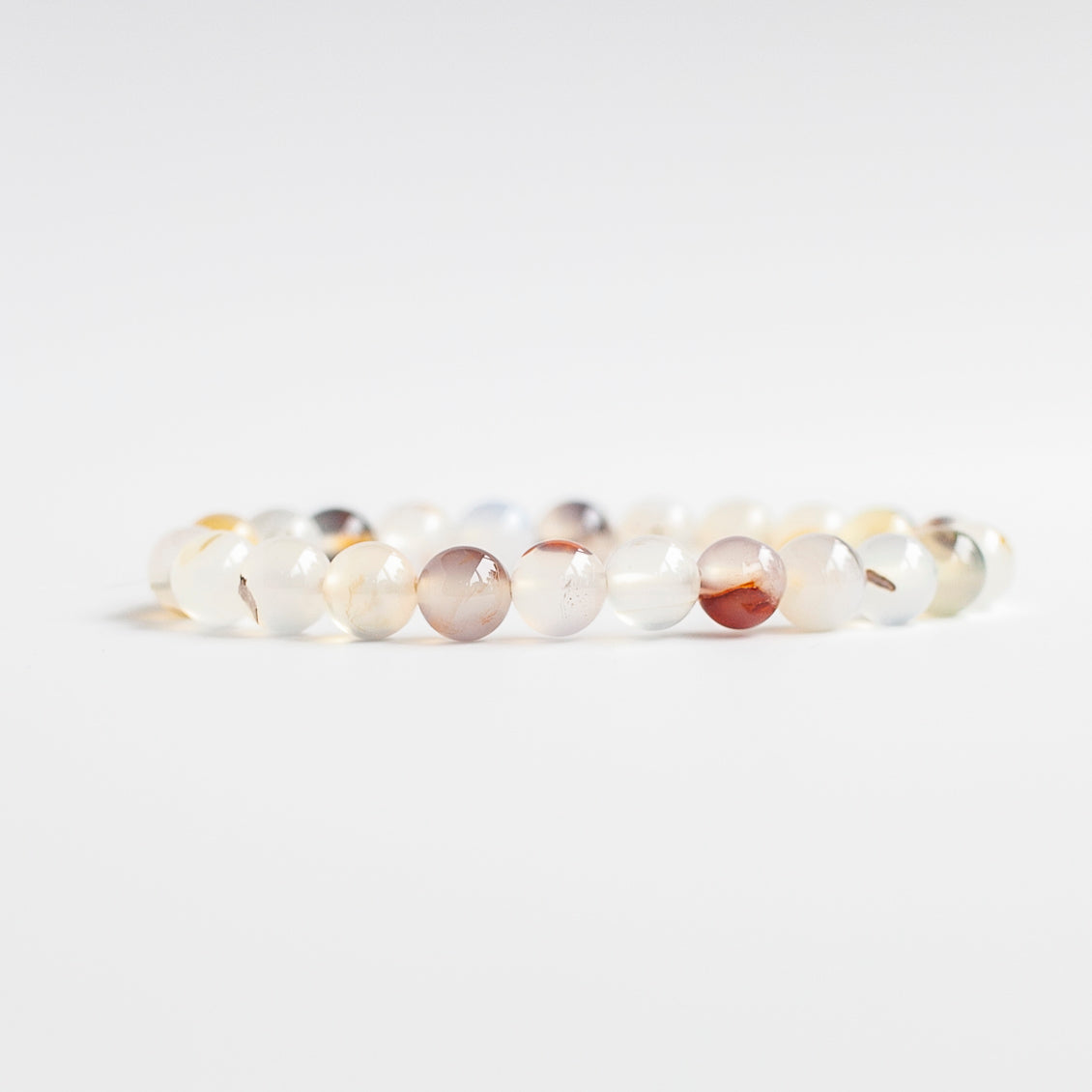 White Agate Bracelet, 8mm bead