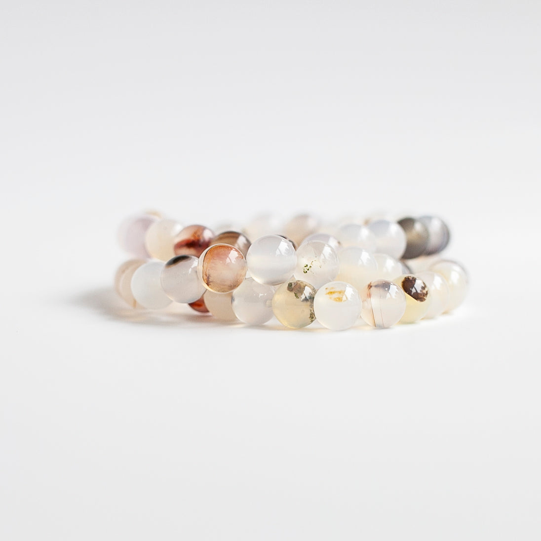 White Agate Bracelet, 8mm bead