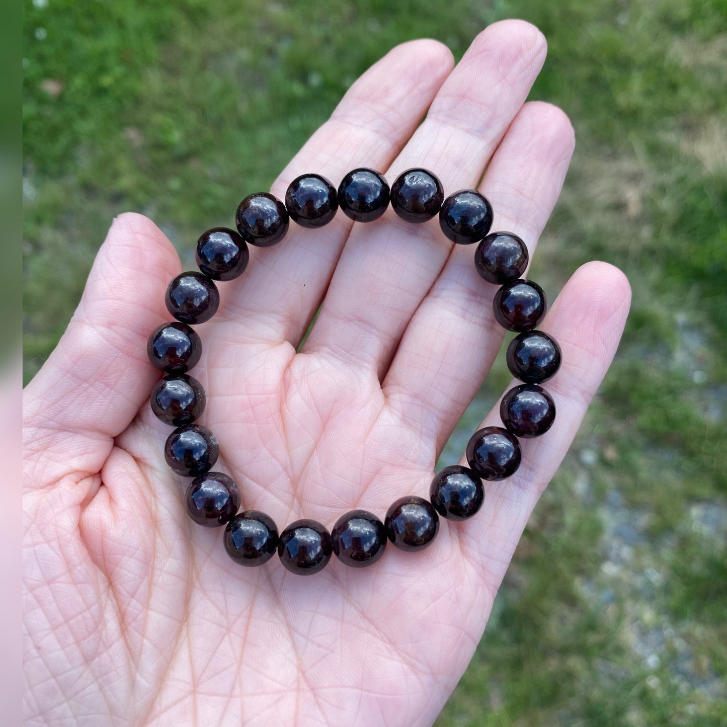 Garnet Bracelet, 8mm Bead