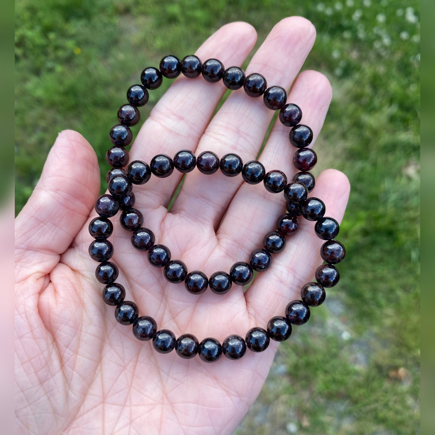 Garnet Bracelet, 6mm Bead