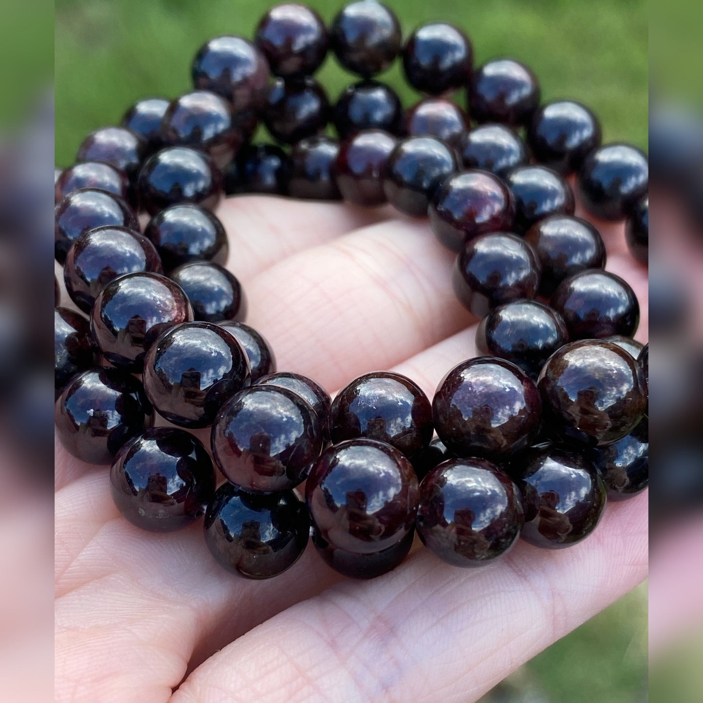 Garnet Bracelet, 8mm Bead