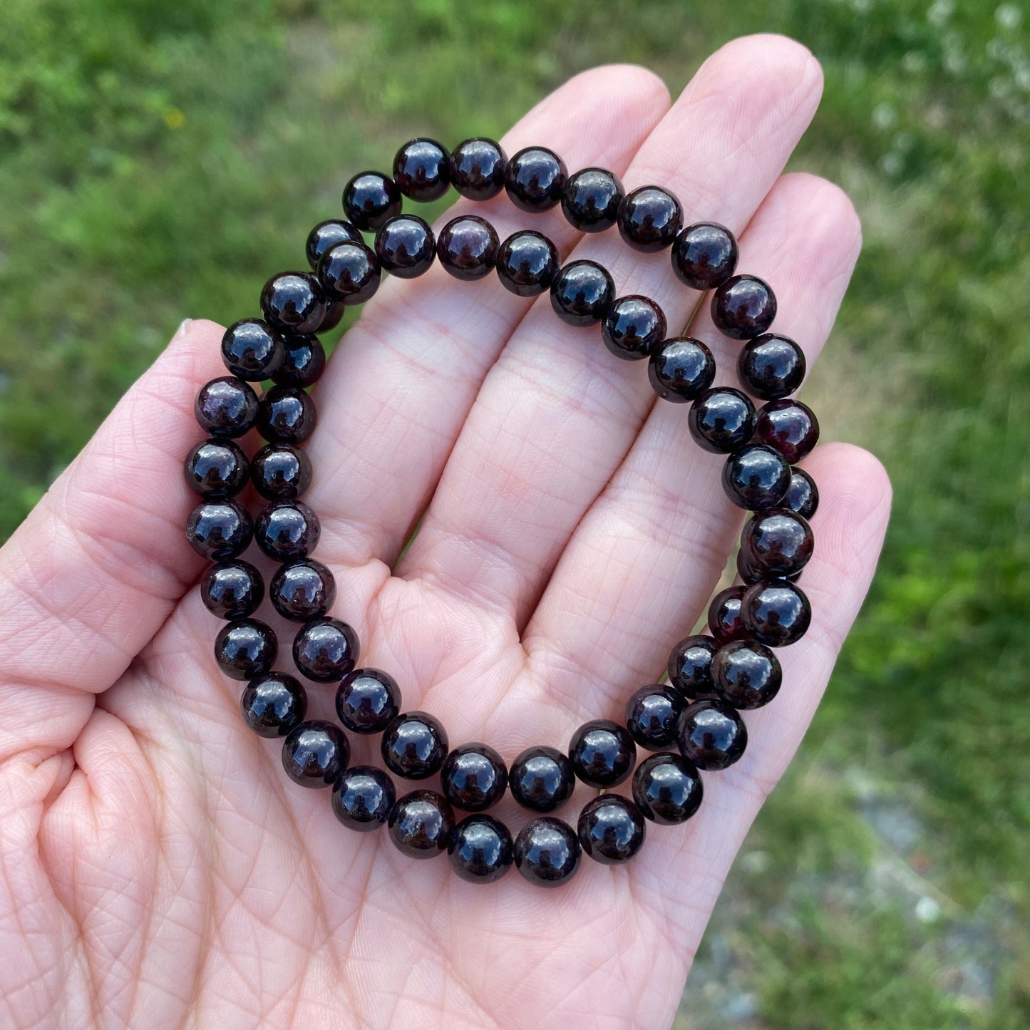 Garnet Bracelet, 6mm Bead