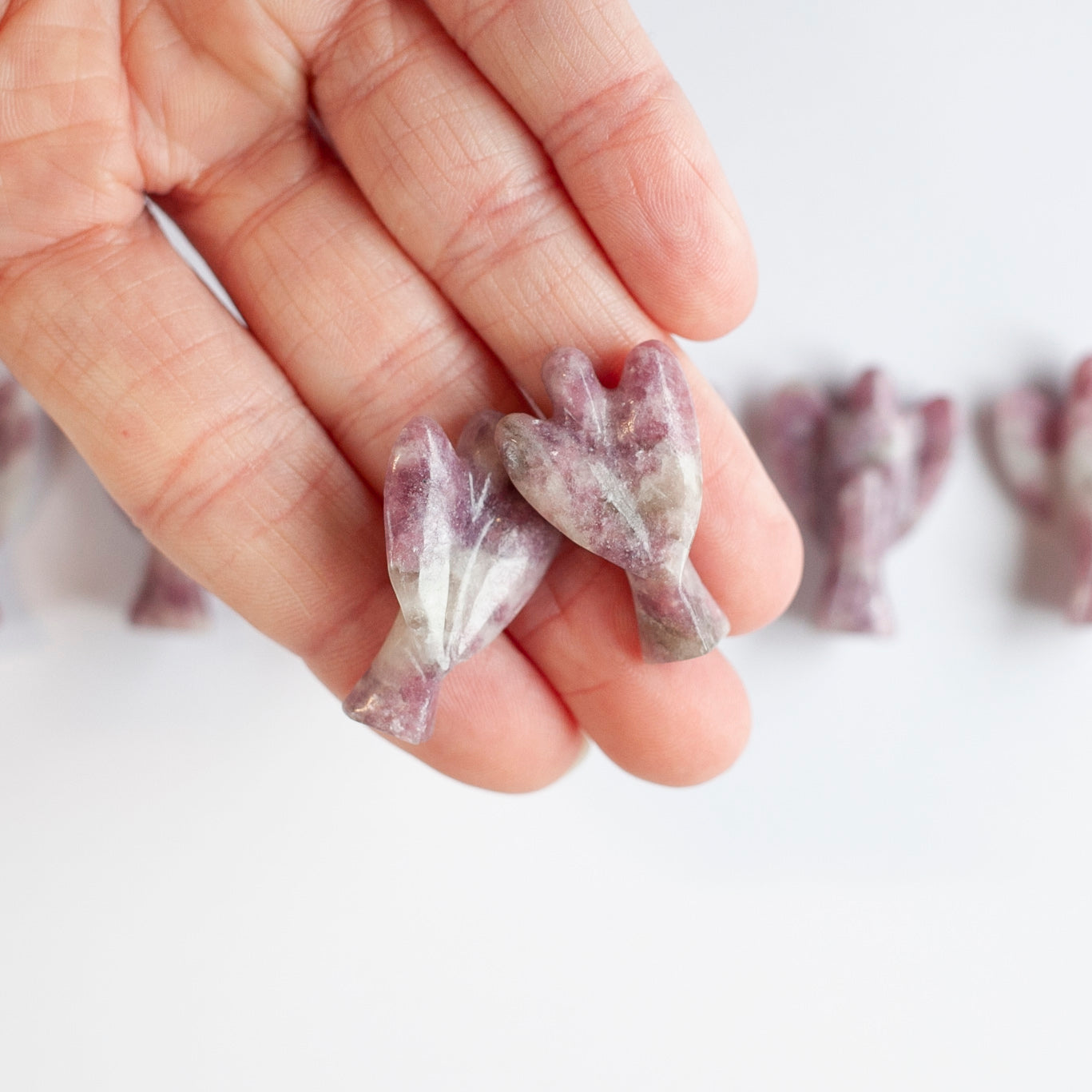 Tiny Lepidolite Pocket Angel