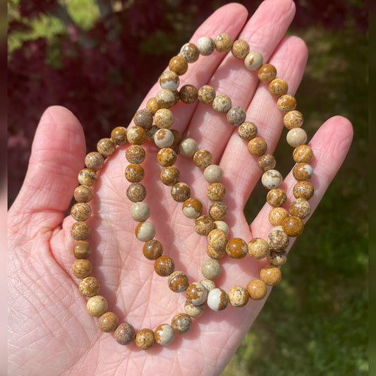 Picture Jasper Bracelet, 6mm