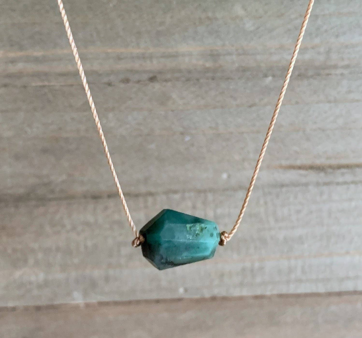 Emerald Freeform Gemstone Necklace: 18 inches