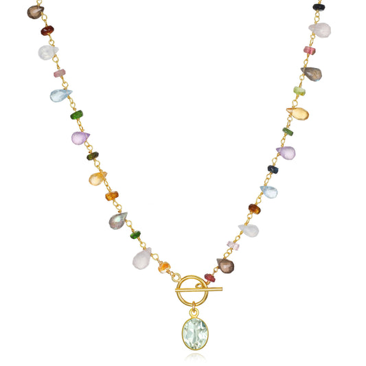 Wildflower Toggle Necklace, Prasiolite, Gold, Amelia Rose