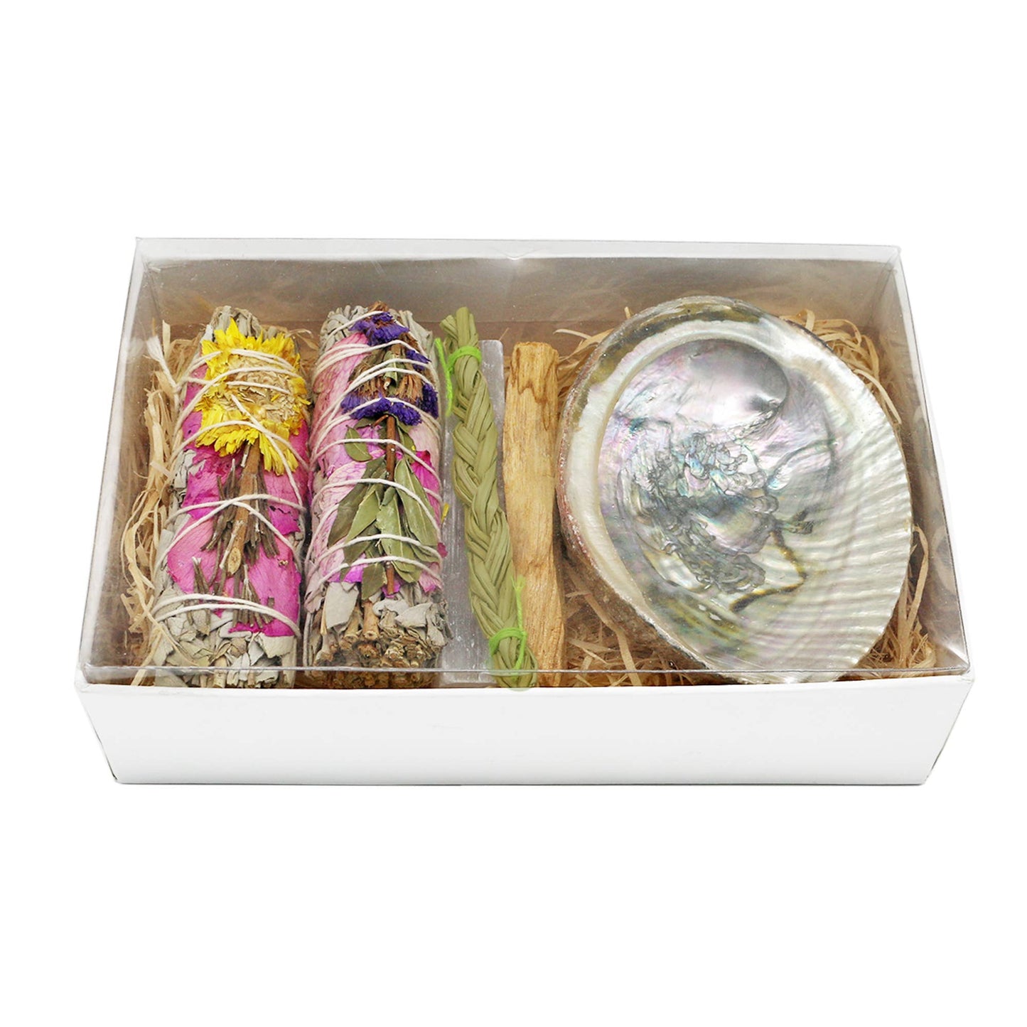 Floral Sage Gift Set - Abalone, Sweetgrass