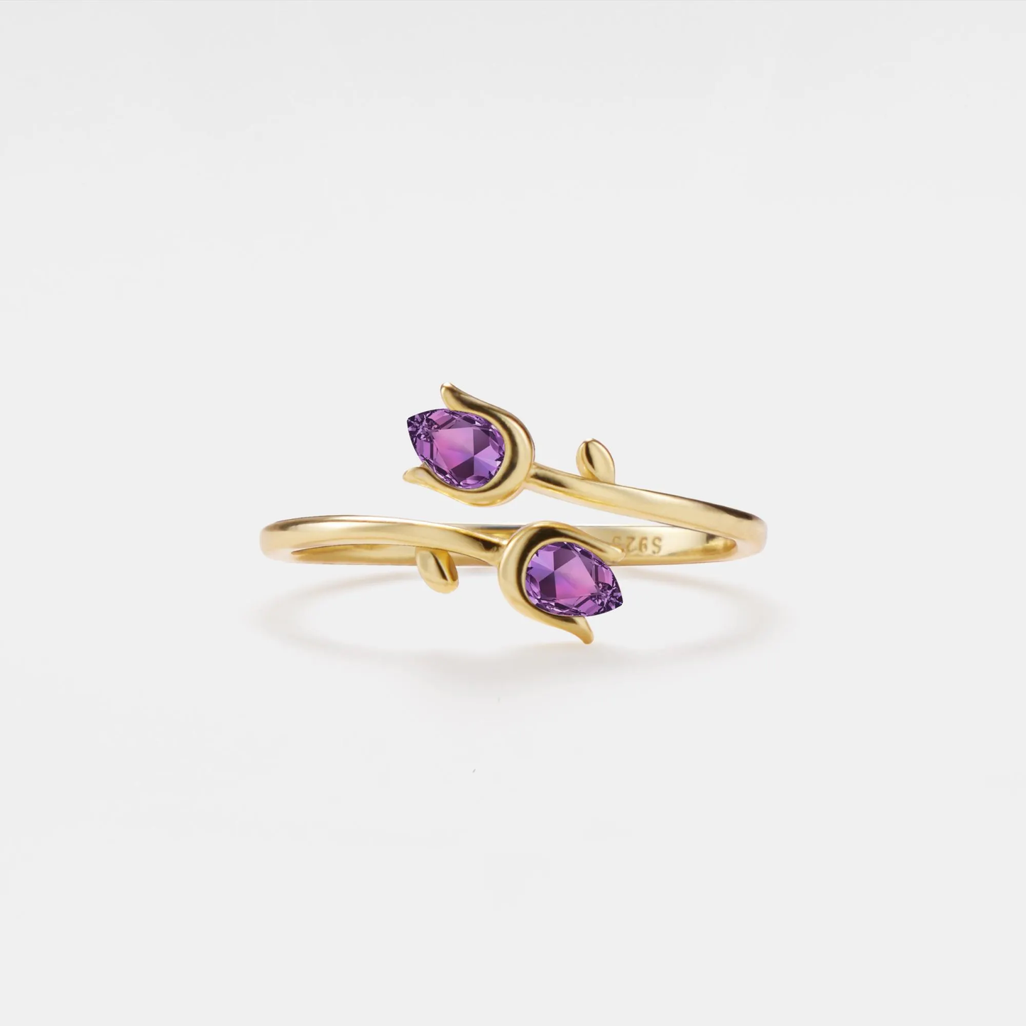 Amethyst Tulip Ring, Gold