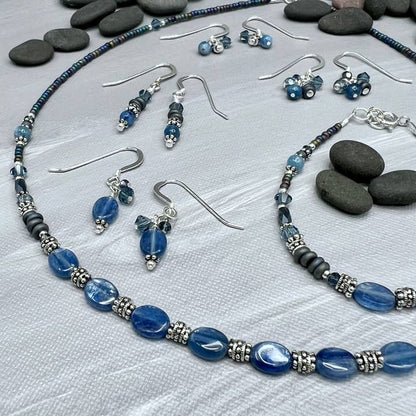 Rainstorm Kyanite Jewelry Collection, Handmade in Wisconsin