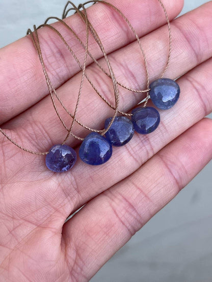 Tanzanite Gemstone Smooth Teardrop Necklace: 18"