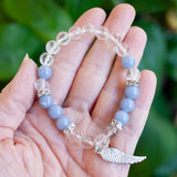 Angelite Bracelet with Angel Wing Charm