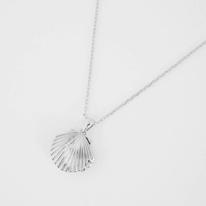 Shell Locket Necklace, Gold