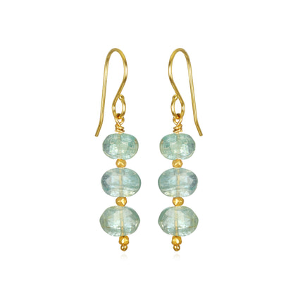 Kyanite Dangles-Blue: Gold, Amelia Rose Jewelry
