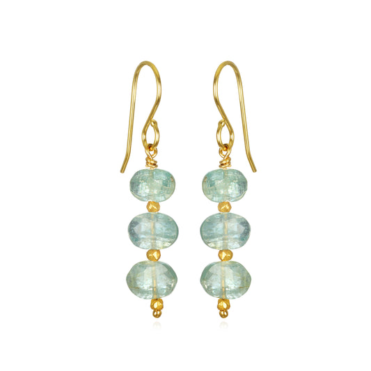 Kyanite Dangles-Blue: Gold, Amelia Rose Jewelry