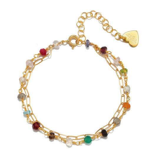 Rainbow Layered Paperclip Bracelet, Amelia Rose Jewelry