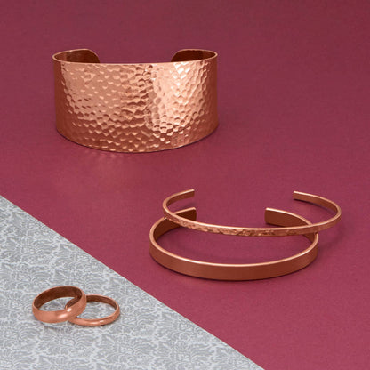 Tapered Hammered Solid Copper Cuff Bracelet