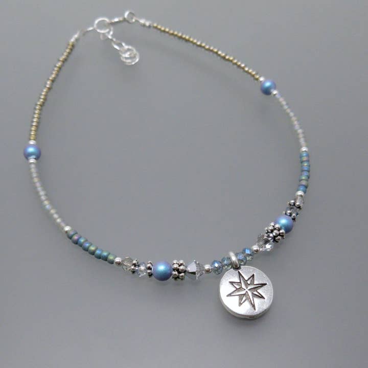 Stone, Crystal and Charm Anklets, Handmade in Wisconsin