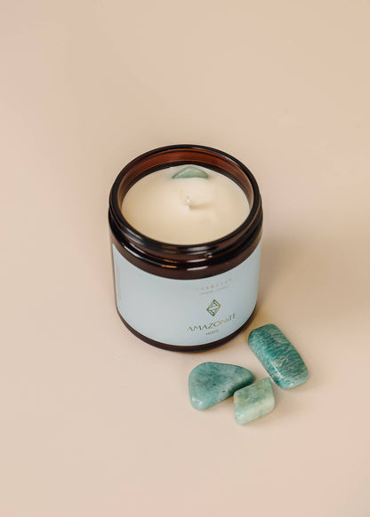 4oz Crystal Candle, Amazonite - Hope