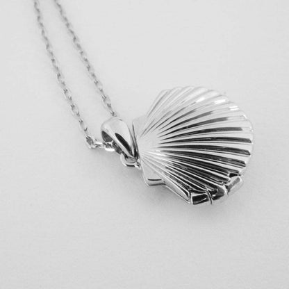 Shell Locket Necklace, Gold