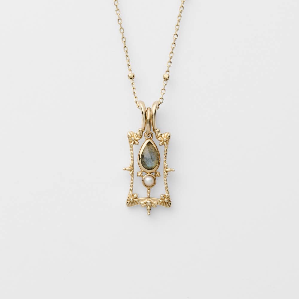Labradorite Freshwater Pearl Necklace