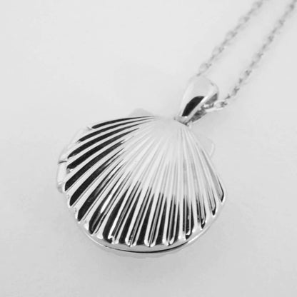 Shell Locket Necklace, Gold