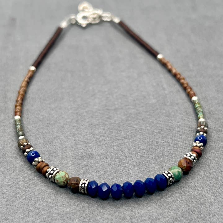 Stone, Crystal and Charm Anklets, Handmade in Wisconsin