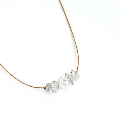 Herkimer Diamond Bar Necklace: 18 inches