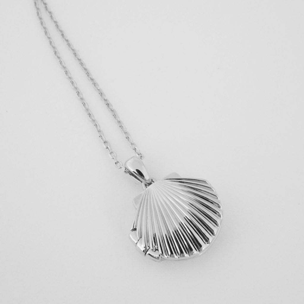 Shell Locket Necklace, Gold