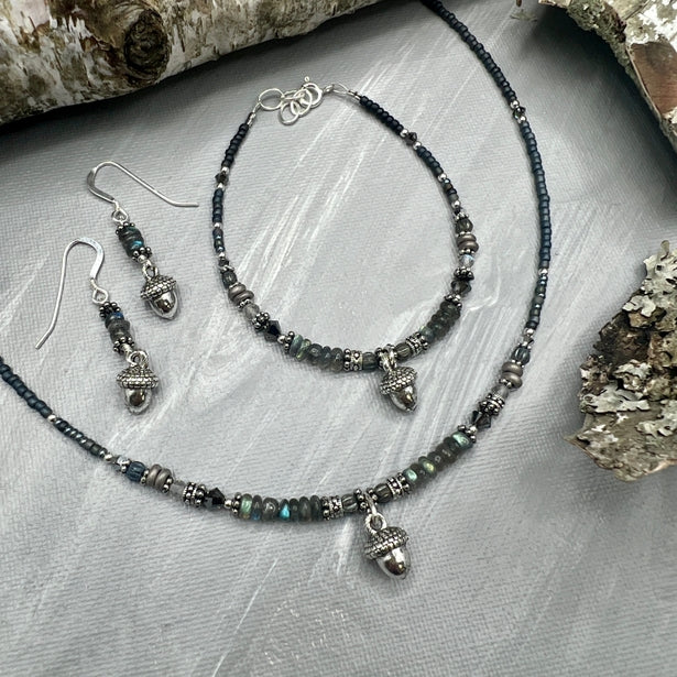 Acorn Labradorite Jewelry Collection, Handmade in Wisconsin