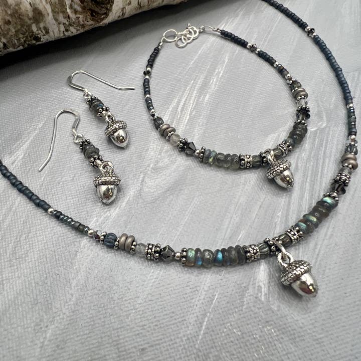 Acorn Labradorite Jewelry Collection, Handmade in Wisconsin