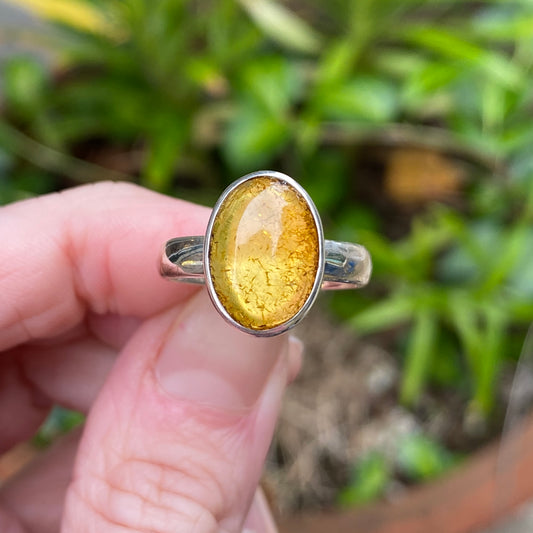 Baltic Amber RIng, Size 7.5