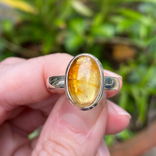 Baltic Amber RIng, Size 7.5