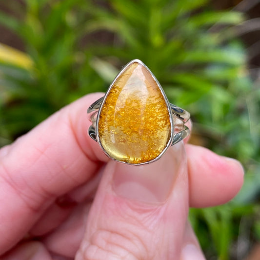 Baltic Amber RIng, Size 5