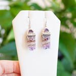 Faceted Amethyst and Agate Earrings