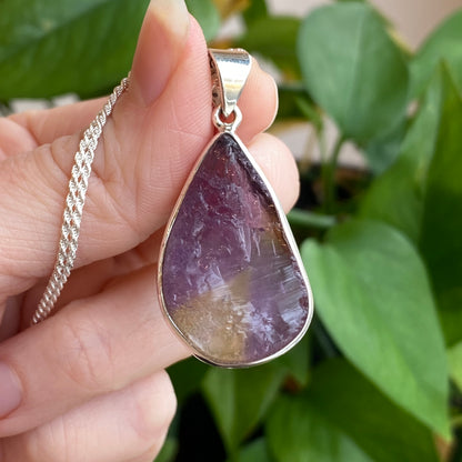 Raw Ametrine Pendant, Sterling Silver