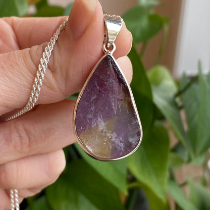 Raw Ametrine Pendant, Sterling Silver