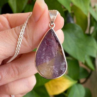 Raw Ametrine Pendant, Sterling Silver