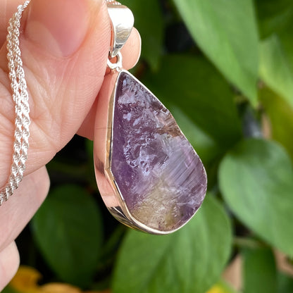 Raw Ametrine Pendant, Sterling Silver