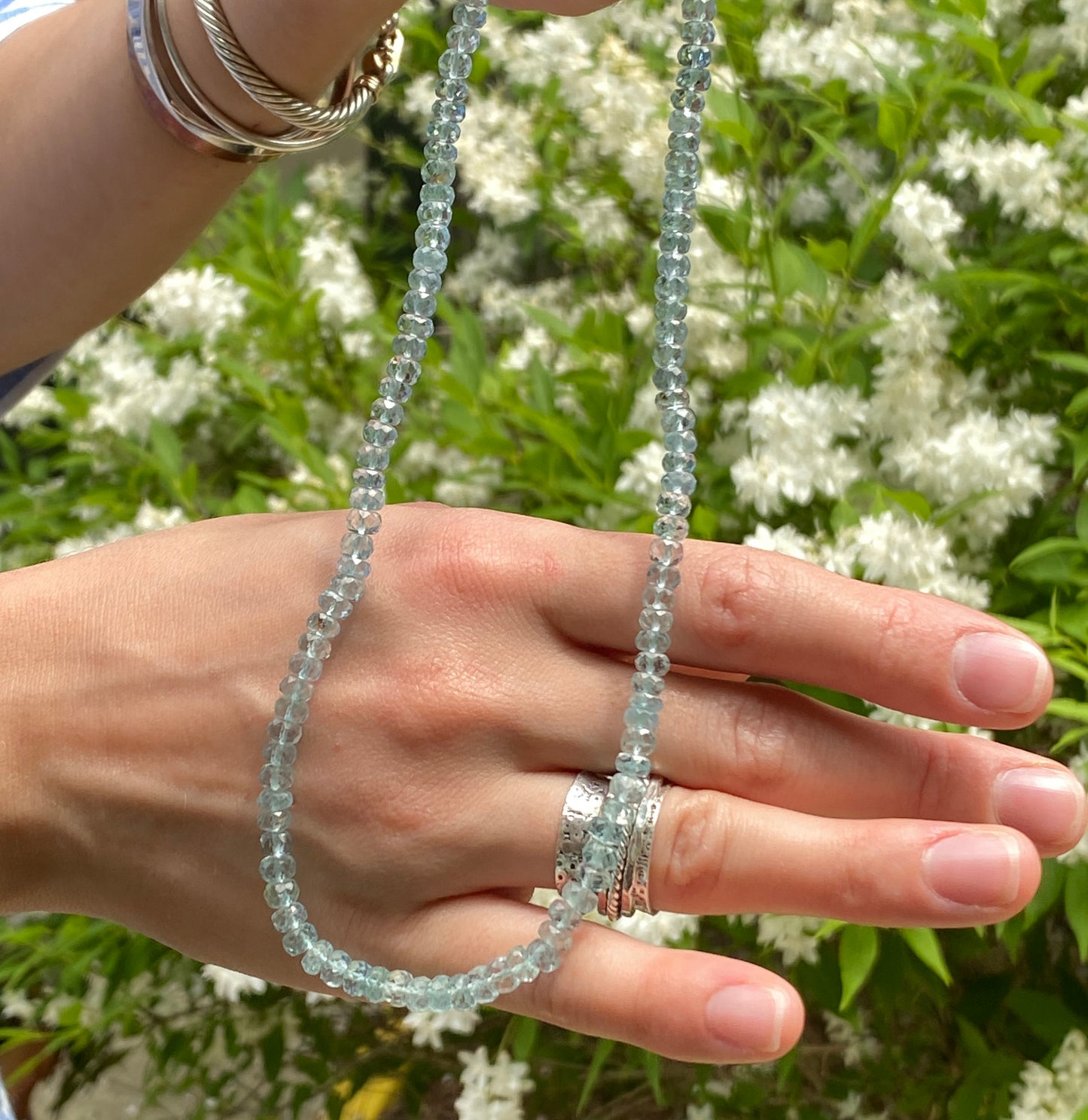 Faceted Aquamarine Necklace